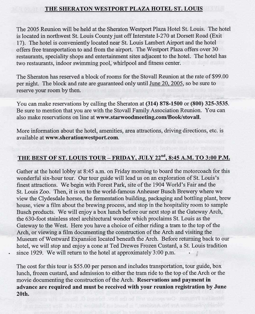 Stovall Family Reunion